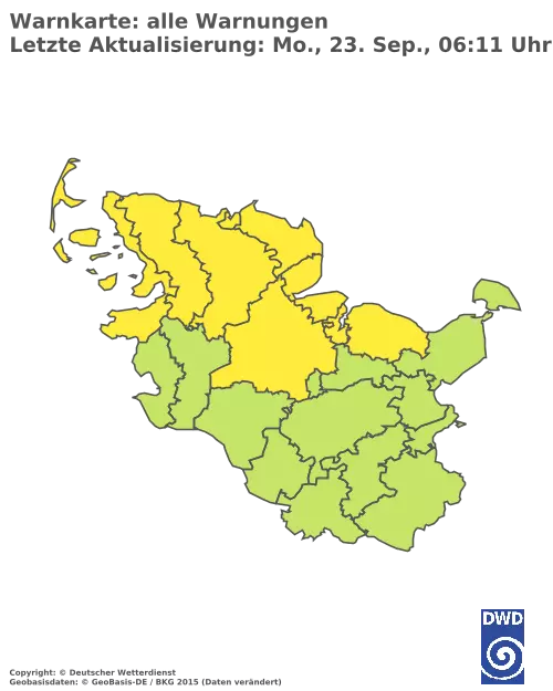Aktuelle Wetterwarnungen für  Herzogtum Lauenburg