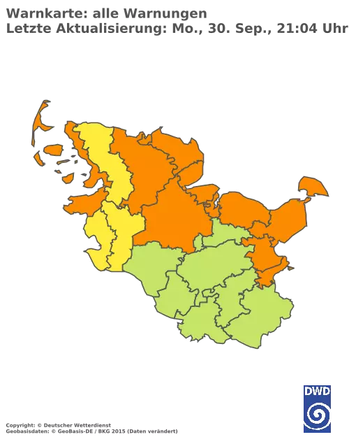 Aktuelle Wetterwarnungen für  Herzogtum Lauenburg