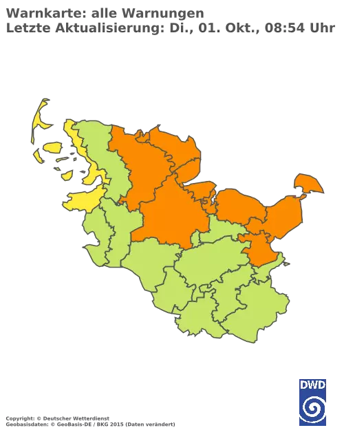 Aktuelle Wetterwarnungen für  Herzogtum Lauenburg