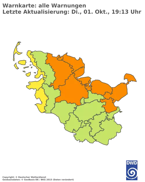 Aktuelle Wetterwarnungen für  Herzogtum Lauenburg